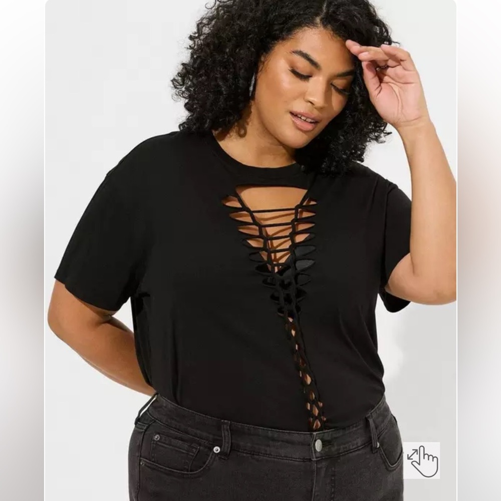 torrid Black Lace-Up Front tunic/mini dress